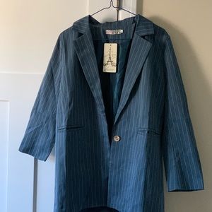 Blue Pinstripe Blazer